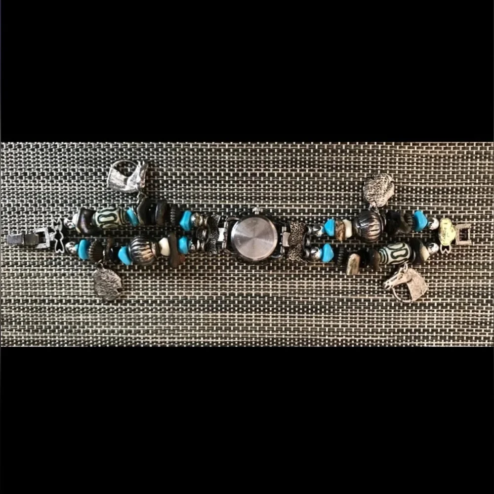 Southwestern Design Watch with Charms Beads 7.5”